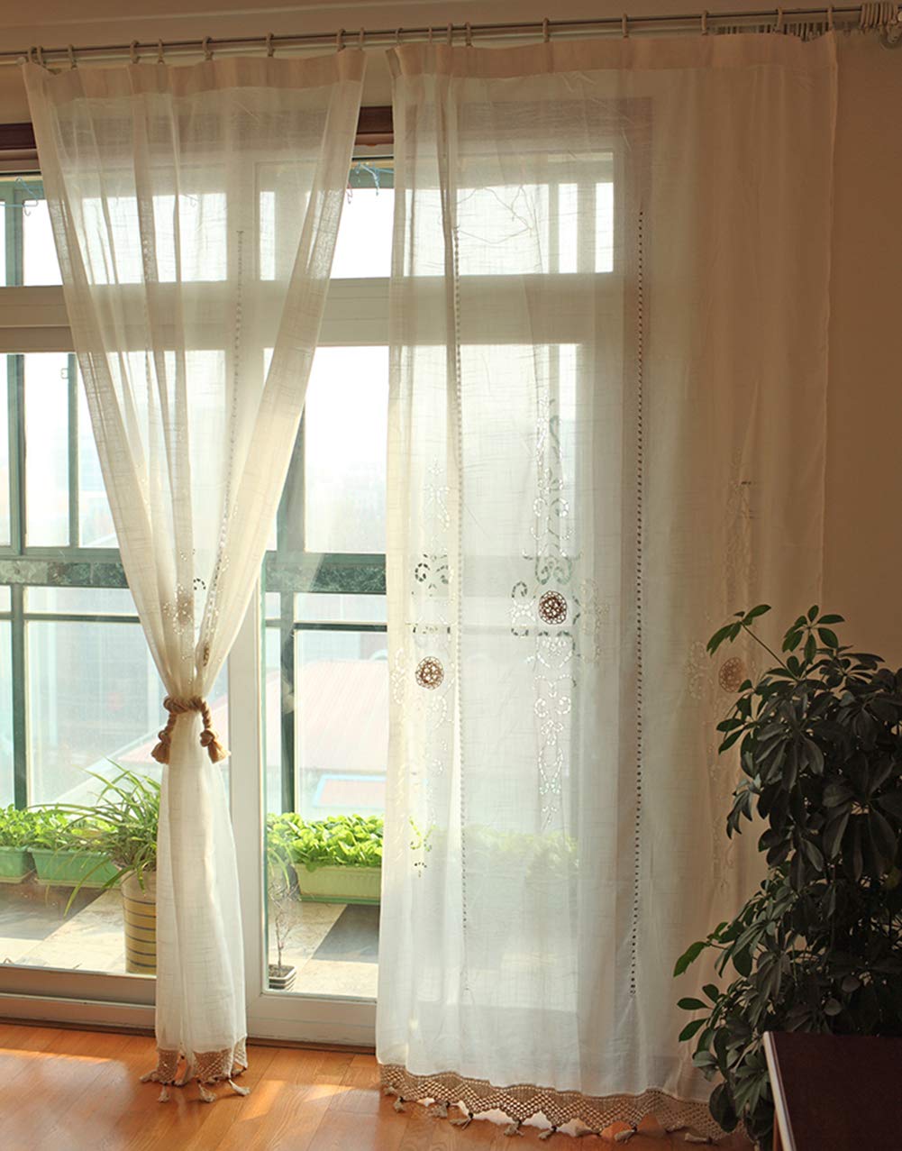 Rideaux Semi-Transparents Modernes pour Salon Balcon et Chambre