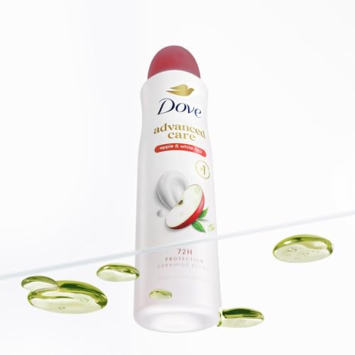 Image of Dove Advanced Care Antiperspirant Deodorant Spray Apple & White Tea Antiperspirant deodorant to help skin barrier repair by boosting skin's ceramide levels 72-hour odor and sweat protection 3.8 oz
