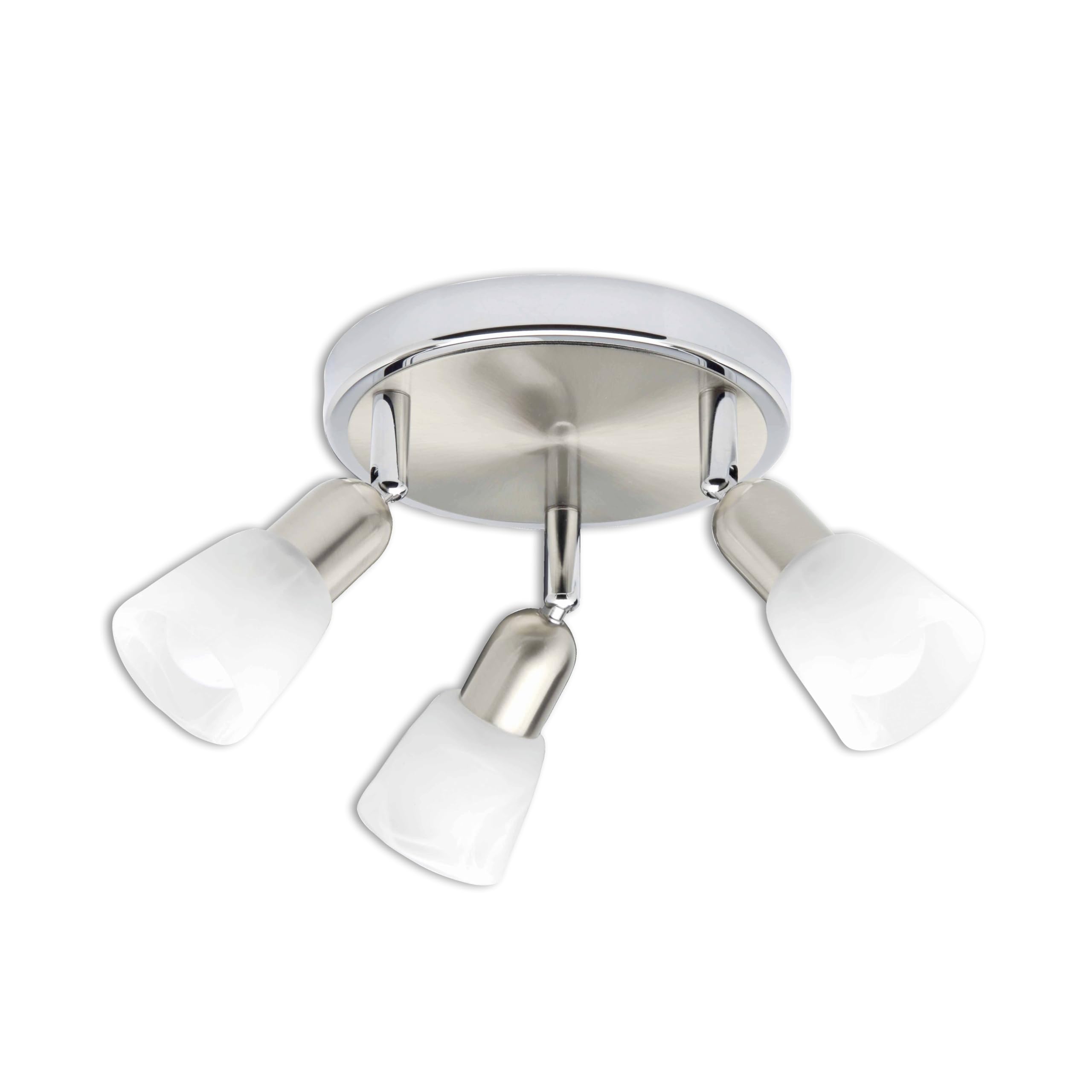 Brilliant Lampe Sofia Spotrondell 3flg eisen/chrom/weiß | 3x D45, E14, 40W, geeignet für Tropfenlampen (nicht enthalten) | Köpfe schwenkbar