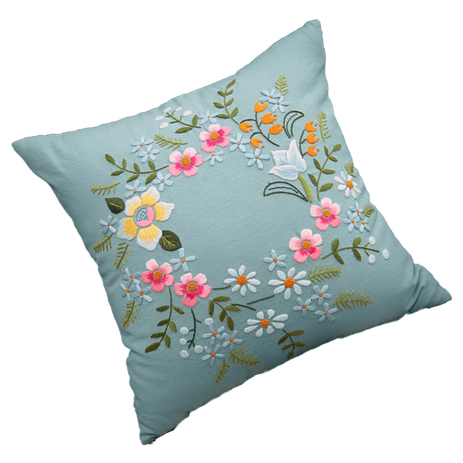 Hsioluted Pillow Covers Sewing Kits Embroidery Pillow Covers Kits with Embroidery Needle Case Craft for Adults Kids Sewing