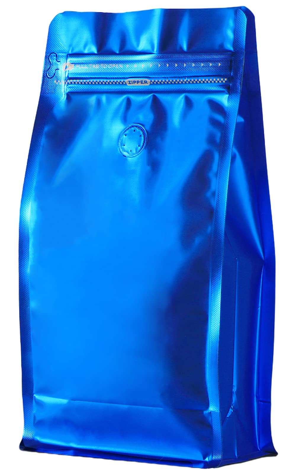 REMTAP Torby na kawę z zaworem (50 szt., 473 g) granatowe wysokie bariery folia aluminiowa płaskie dno stojące torby do przechowywania ziaren kawy, wielokrotnego użytku zamykane termicznie boczne woreczki na zamek błyskawiczny do domu lub sklepu