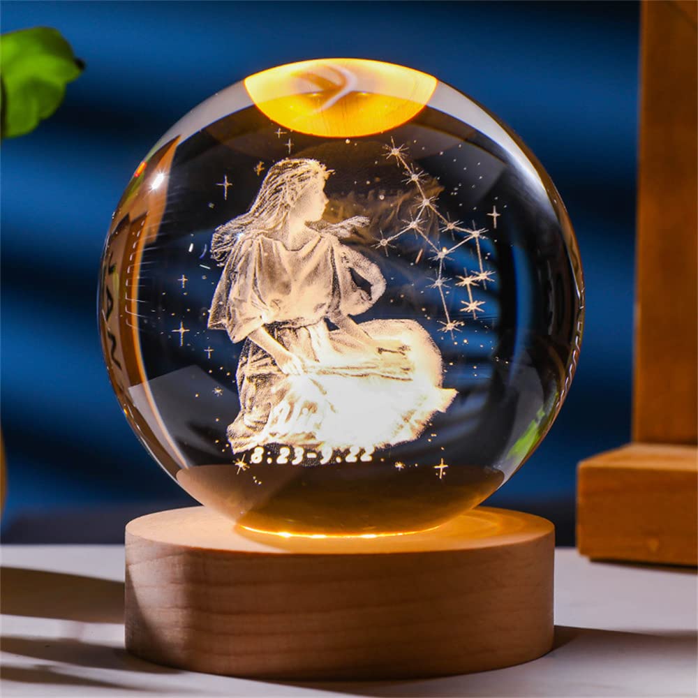 Amazon.com: qianyue 雷射雕刻十二生肖水晶球微型立體水晶工藝裝飾玻璃
