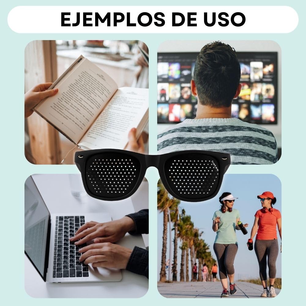 BATES - Gafas Estenopeicas, Gafas Pinhole, Gafas Reticulares Made in Italy, Gafas con Agujeros Estenopeicas Para Corrección de la Visión, Gafas sin Graduar para Vista Cansada, Miopia