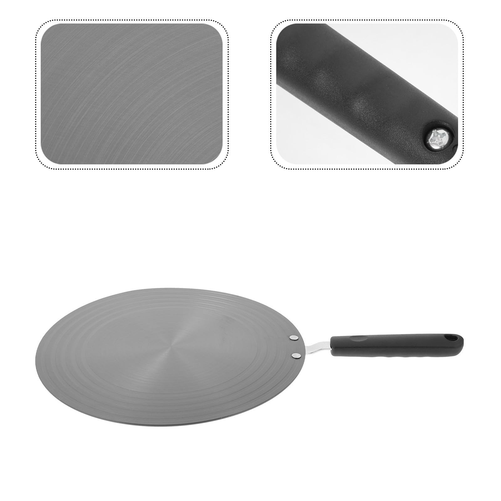 GARVALON Placa Difusora de Calor Mango Antideslizante para Descongelar y Cocinar Estufas de Gas Inducción Compatible con Ollas de Inoxidable