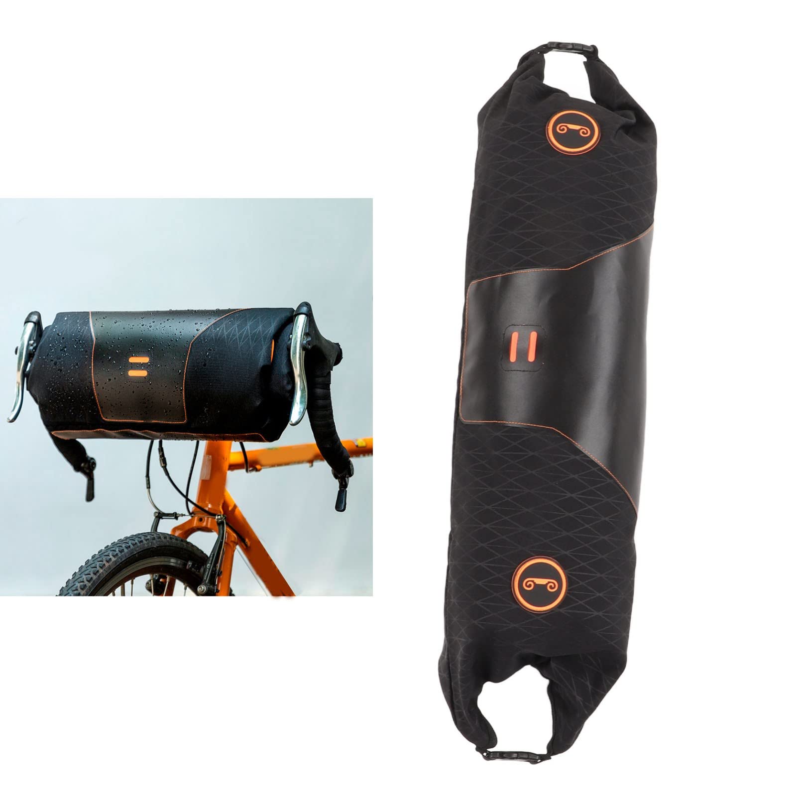 Bolsa para Manillar de Bicicleta, Bolsa de Almacenamiento para Marco Frontal de Capacidad de 2 litros, Bolsa para Bicicleta Desmontable con Forro y Tira de luz, para Equipos de