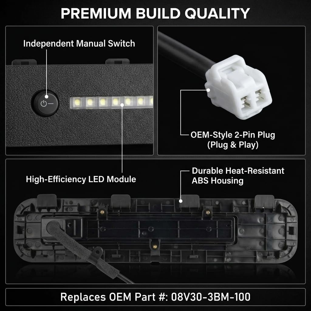 Rear Tailgate Cargo Utility Light 08V30-3BM-100 Compatible with Honda Passport 2026 TrailSport RTL LED Trunk Area Lamp Replaces 08V303BM100