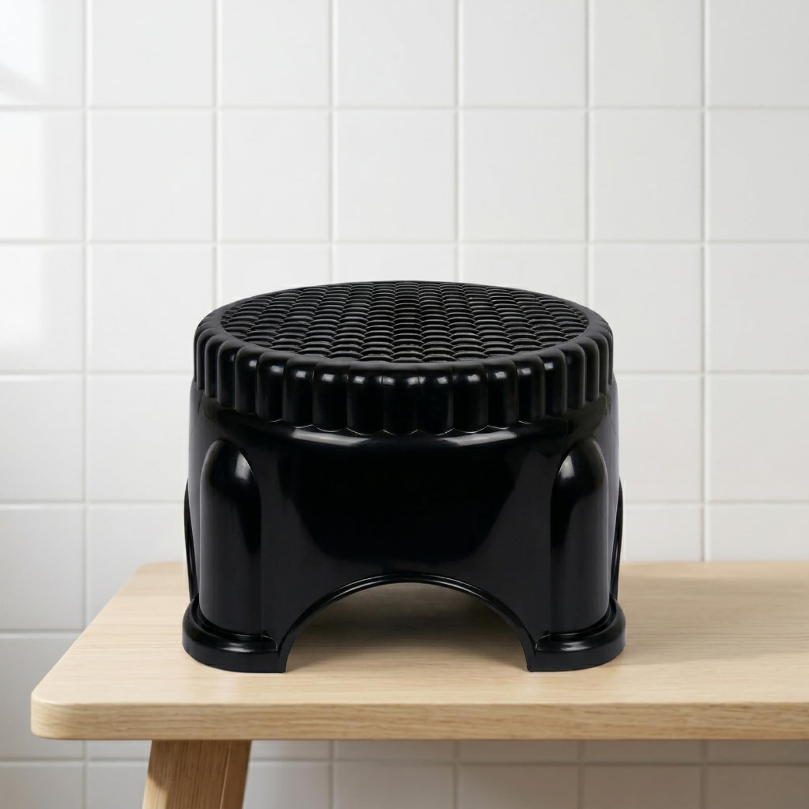 Plastic Stool for Bathroom & Home Use, Black, 6.1 inch, Pack of 1-image-31