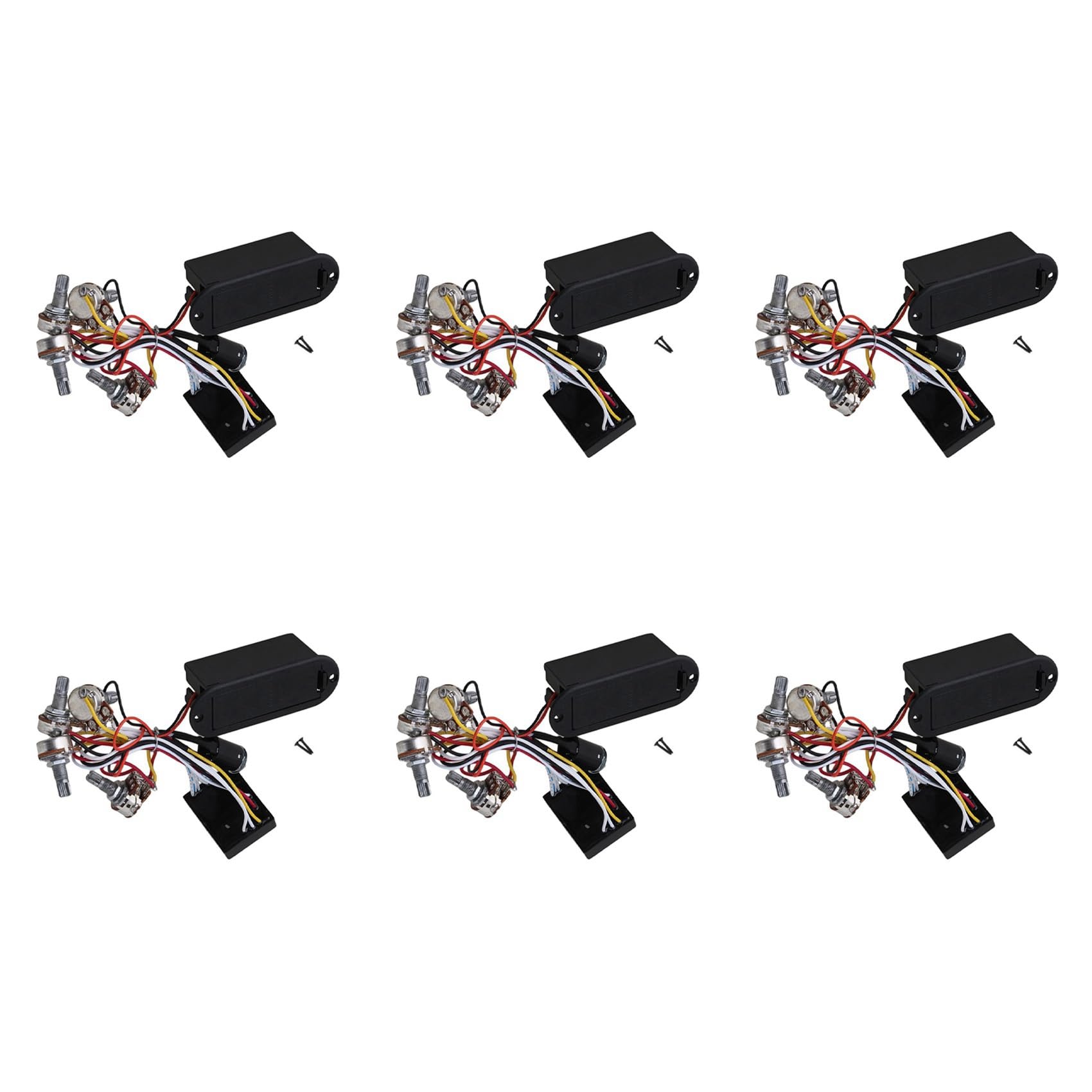 Bloepum 6X 2 Band Active Bass Guitar EQ Equalizer Preamp Circuit Pickup Black