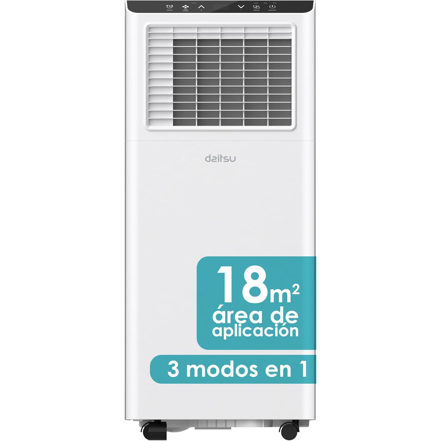 Daitsu Aire Acondicionado Portátil 3x1 Frío, Deshumidificador y Ventilador | Aeris Cool APD-07FXA | Clase A | Mando inalámbrico | Compacto y Silencioso | Hasta 18 m²