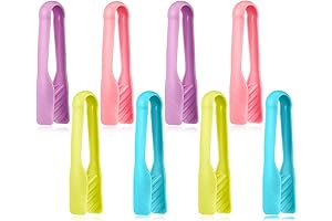 CHENGU 8 Pieces Multi Colored Set of Tongs Mini Plastic Tongs Cooking...