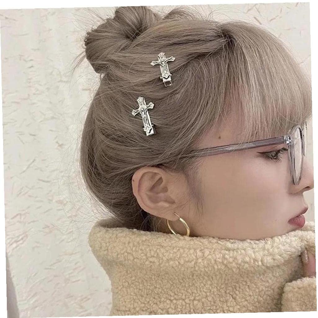 Amazon.co.jp: ヘアピン ヘアクリップ パンク 十字架 スカル イエス