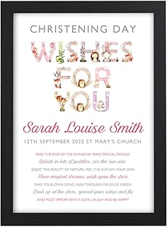 Personalised Christening Gifts For Girls, Christening Gifts From Godparents Godmother Godfather, Goddaughter Christening Gift Keepsake For Her Baby Niece Granddaughter