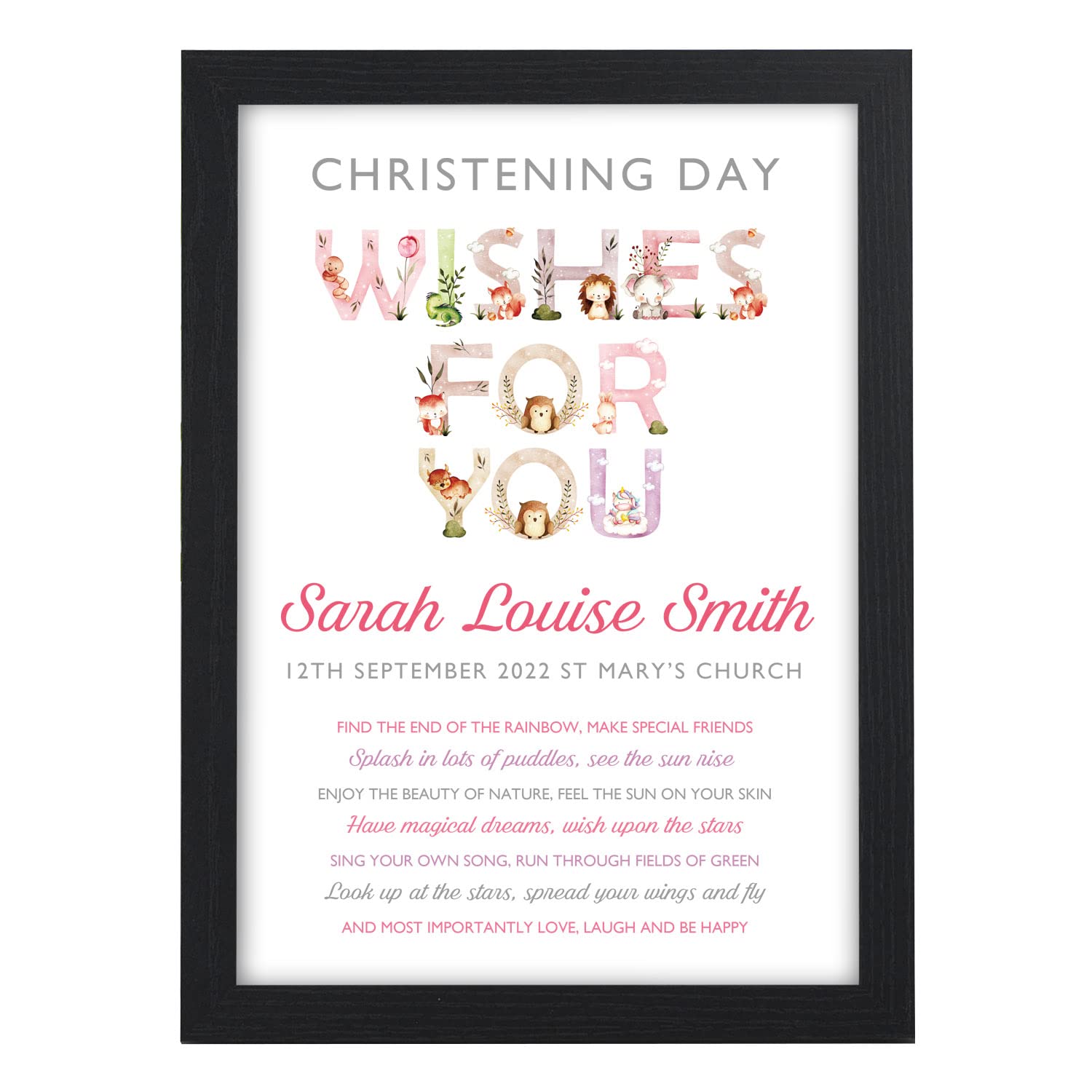 Personalised Christening Gifts For Girls, Christening Gifts From Godparents Godmother Godfather, Goddaughter Christening Gift Keepsake For Her Baby Niece Granddaughter