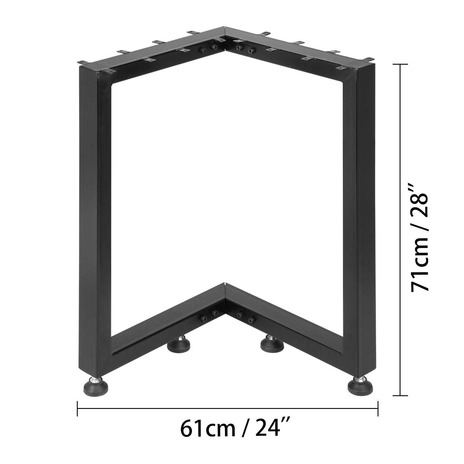 Happybuy Metal Table Legs Set of 2, Dining Table Legs Black, Desk Legs