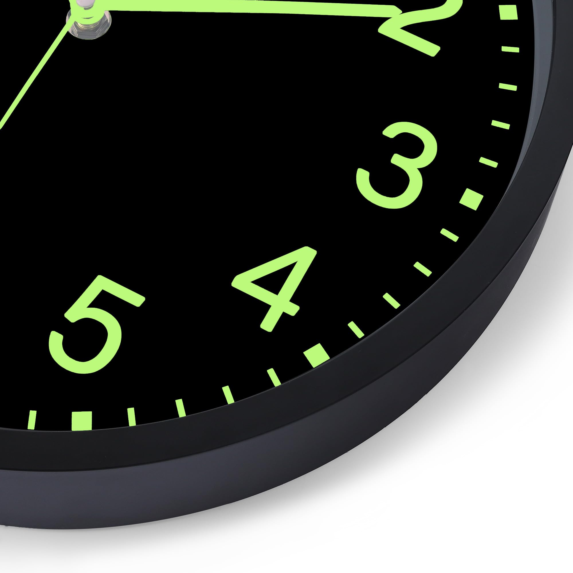 Lafocuse 30cm Orologio da Parete Luminoso Silenzioso senza Ticchettio, Orologio da Muro Fluorescente Moderno Decorativo per Soggiorno Camera da Letto Cucina Ufficio, Nero