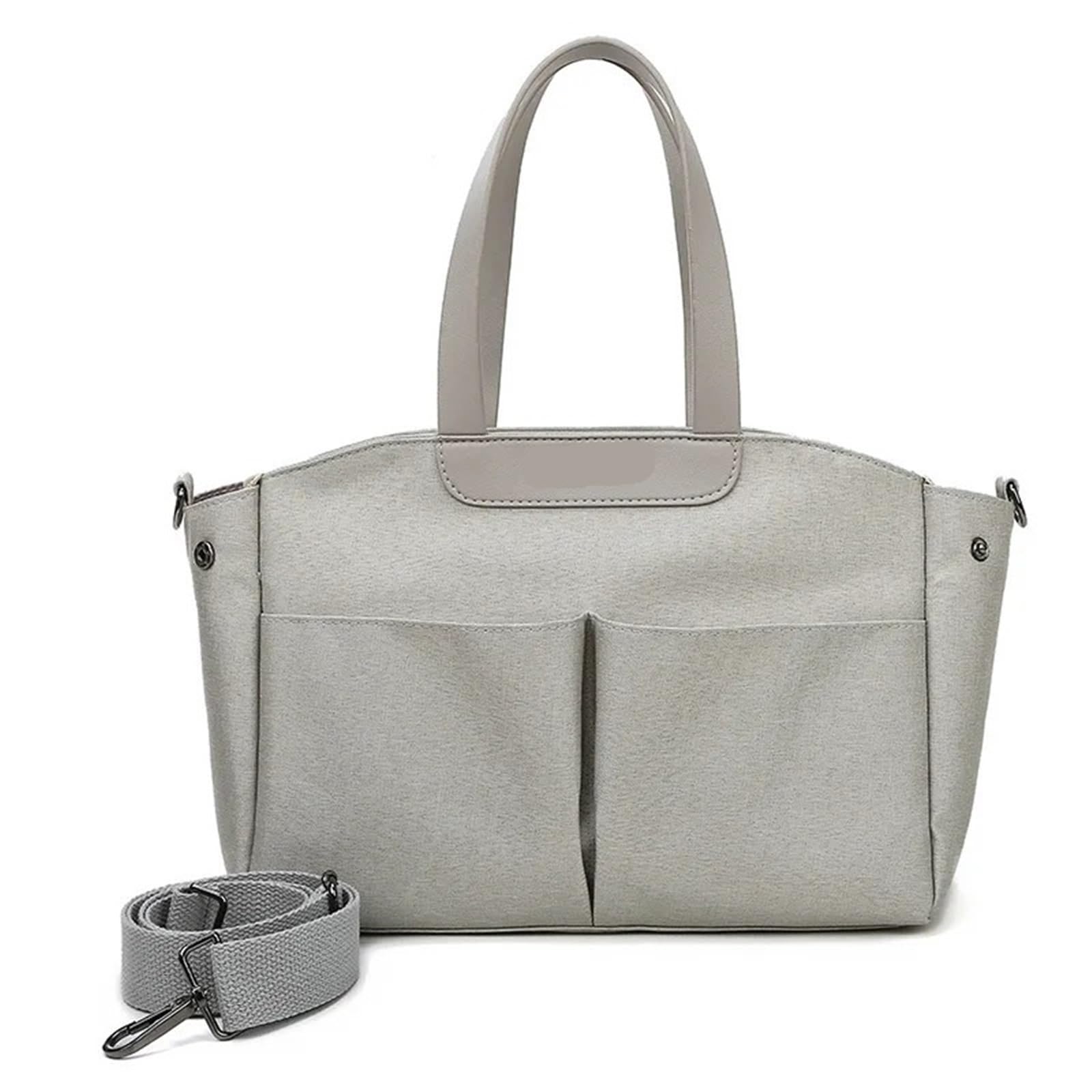 Wickeltasche Kinderwagen Mumientasche, multifunktional, wasserabweisend, Schulter-Umhängetasche, Kinderwagen-Handtasche, große Kapazität, Mutter-Kind-Tasche, Kinder-Wickeltasche(Off-white trumpet)