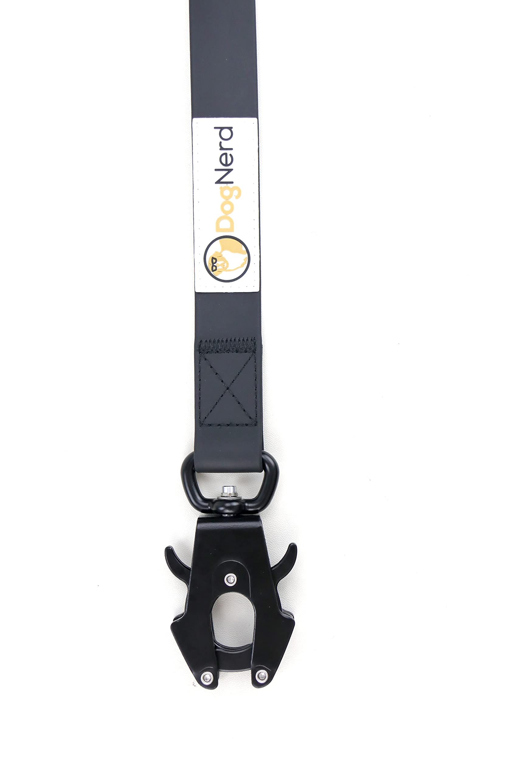 SimpLEash by DogNerd - Correa táctica para perros de raza mediana/grande de 6 pies, correa de nailon recubierta de PVC resistente con clip de rana de liberación rápida, asa integrada de clip en G