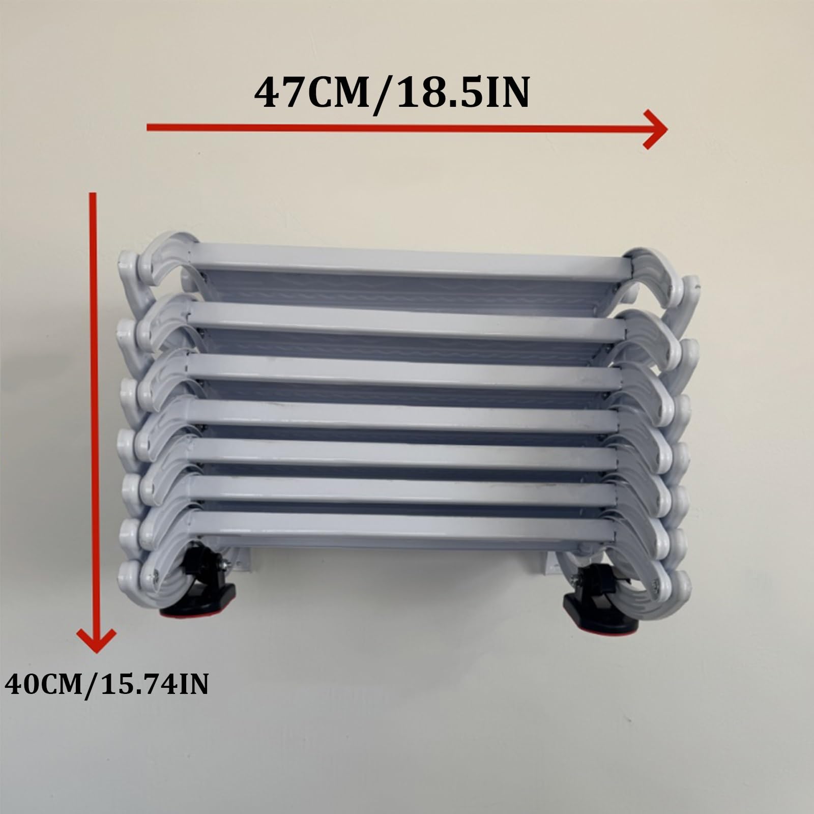 Escalera Plegable retráctil para ático, Escalera Plegable de Pared para ático, con Montaje en Techo, Escalera telescópica para Exteriores, Acero, Capacidad de 300 kg(8 Steps 205CM/80.7IN)