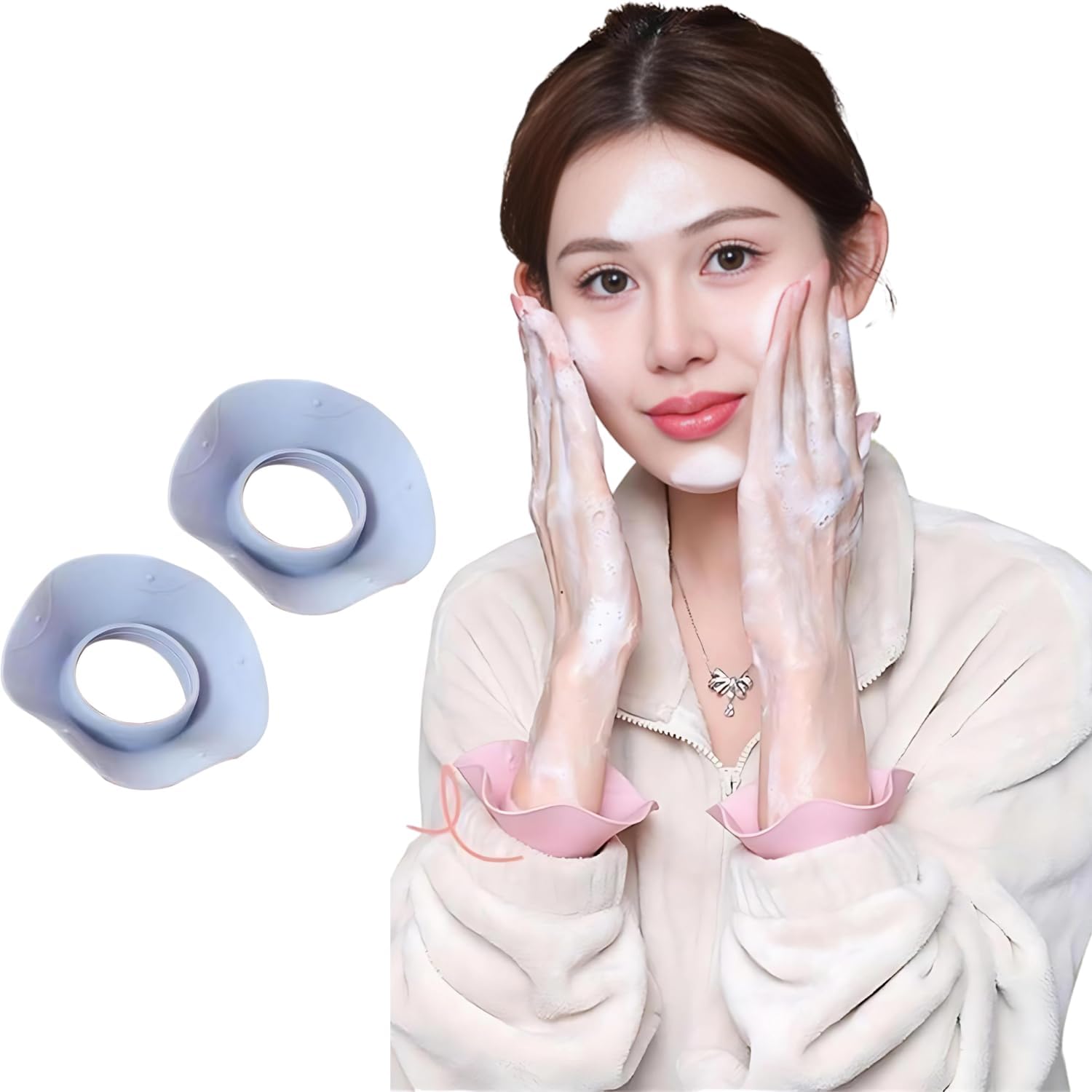 Orbica Silicone Face Washing Wristbands for Women – Soft Absorbent Wrist Band for Preventing Water Mess During Skincare, Makeup, and Face Wash Routine (Multi-1 Pair)