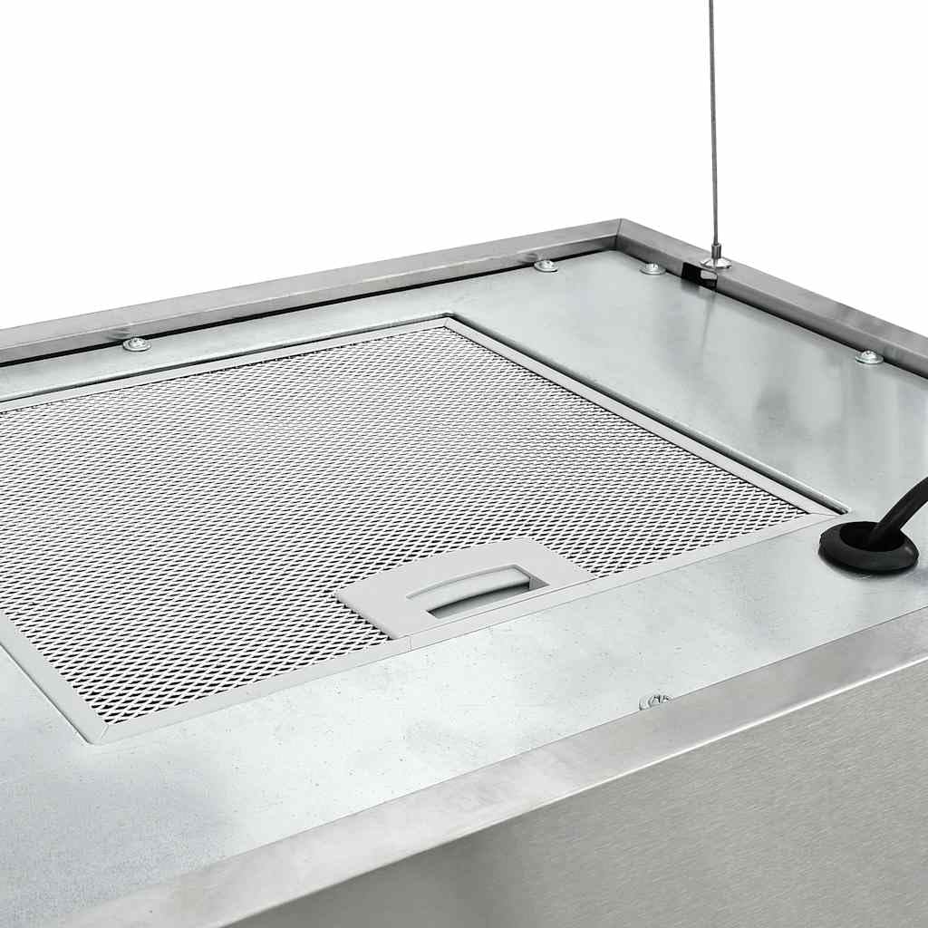 Campana colgante de acero inoxidable con sensor táctil LCD de 55 cm, campana extractora silenciosa con filtro de carbón activo e iluminación LED para cocina y estufa