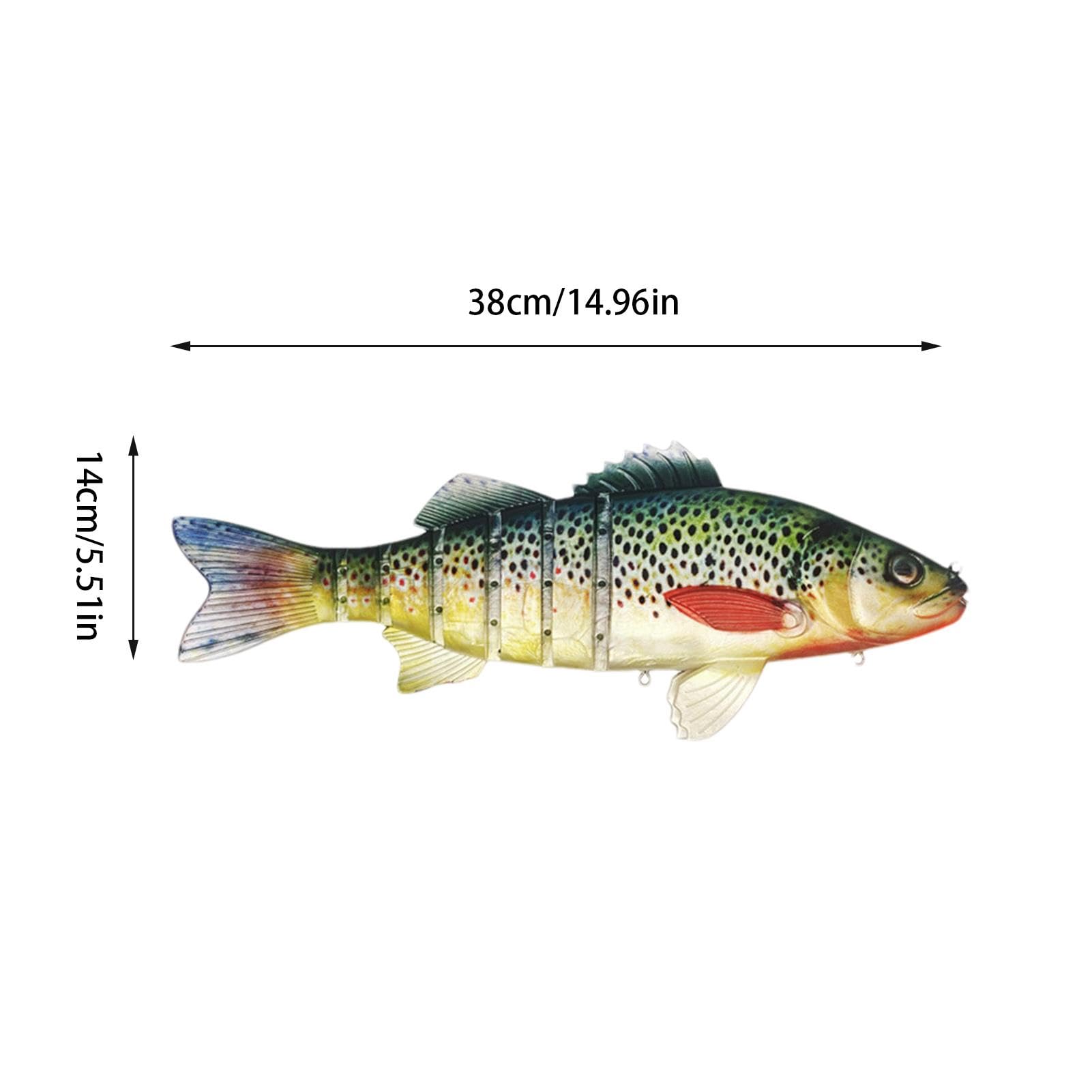 Salzwasser-Swimbait-Angelköder, Swimbaits zum Barschangeln | 15-Zoll-Köder zum einfachen Fangen für Familienangeln, Schwimmköder mit mehreren Gelenken, Angelausrüstung für alle