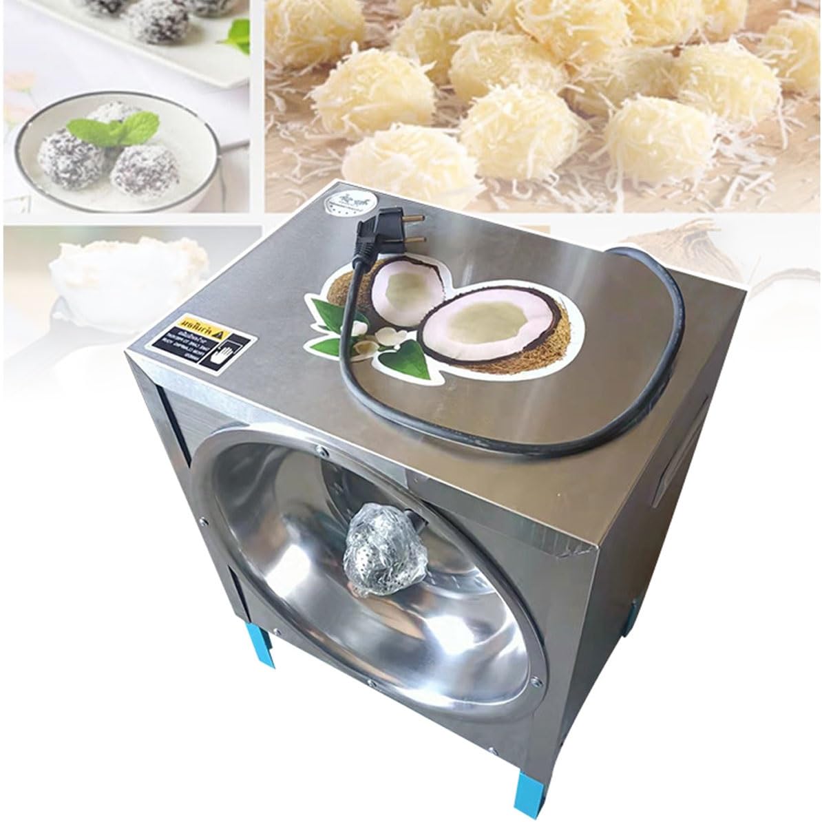 OLSKFUH 300W Coconut Grater Scraper Chopper, Electric Commercial Coconut Grater 50-60 Pieces/Hour, Coconut Grater For Coconut Processing Plant, Restaurant, Bakery,