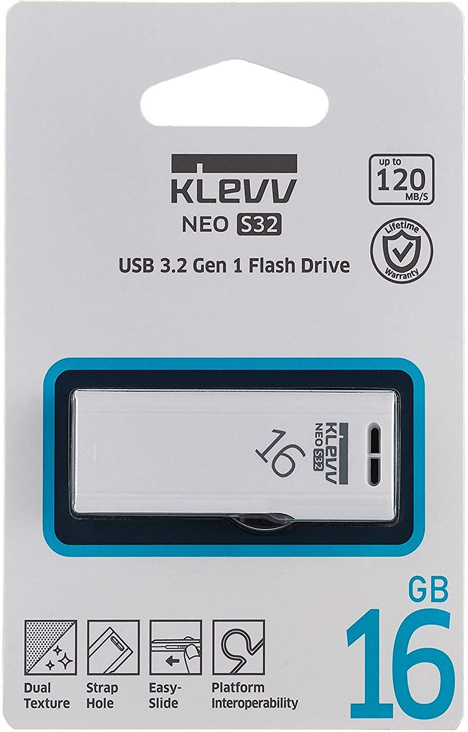 Amazon.co.jp: ESSENCORE KLEVV 16GB USB 3.2 Gen1 Slide White NEO