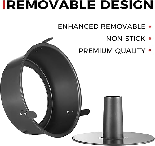 Miniatura 7 de HONGBAKE Molde antiadherente para pastel de ángel con parte inferior extraíble, moldes de tubo de 10 pulgadas para hornear pasteles de gasa, 16