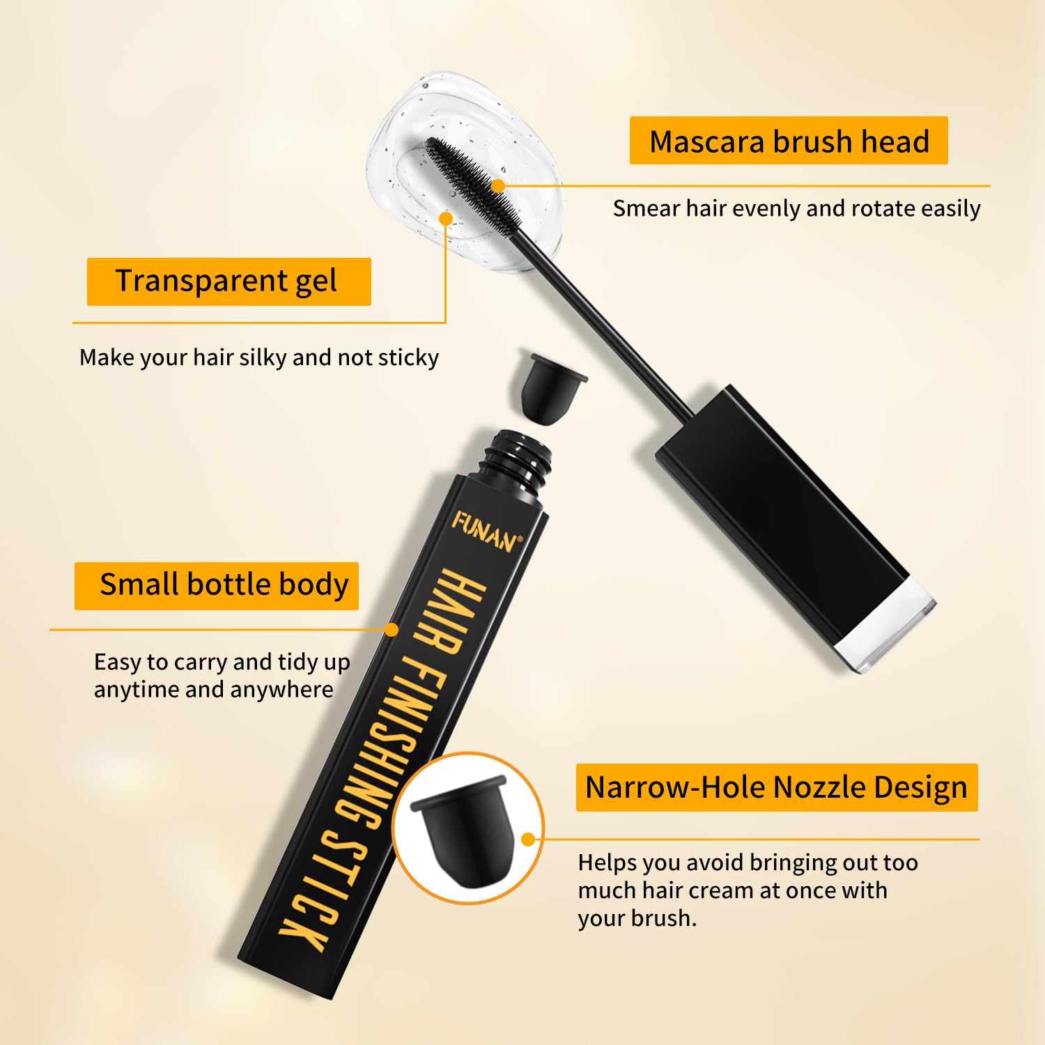 Hair Finishing Stick 2 pack, Hair Finishing for Flyaway Hair Stray hair smoothed and put in place, No harm to hair - Image 2