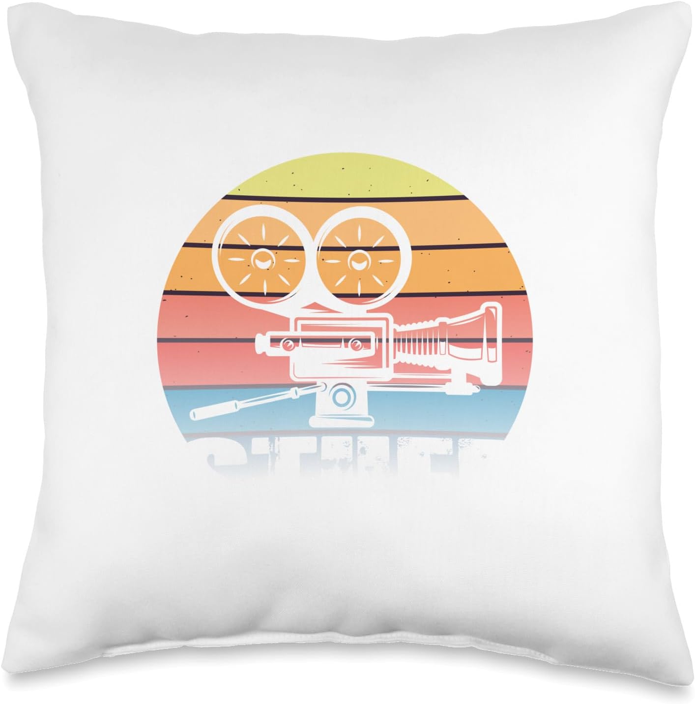 Filmmaker Cinematography Projector Filmmaking Retro Sunset Throw Pillow