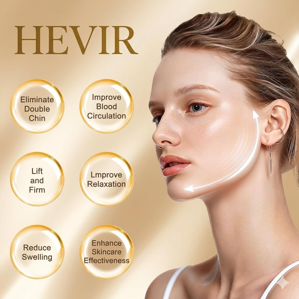 HEVIR Lymphatic Contour Face Brush for Sculpting & Drainage – Jawline Chin Neck Massager, Reduces Puffiness Double Chin, Soft Bristles, Improves Glow Circulation, Travel Case Included 2