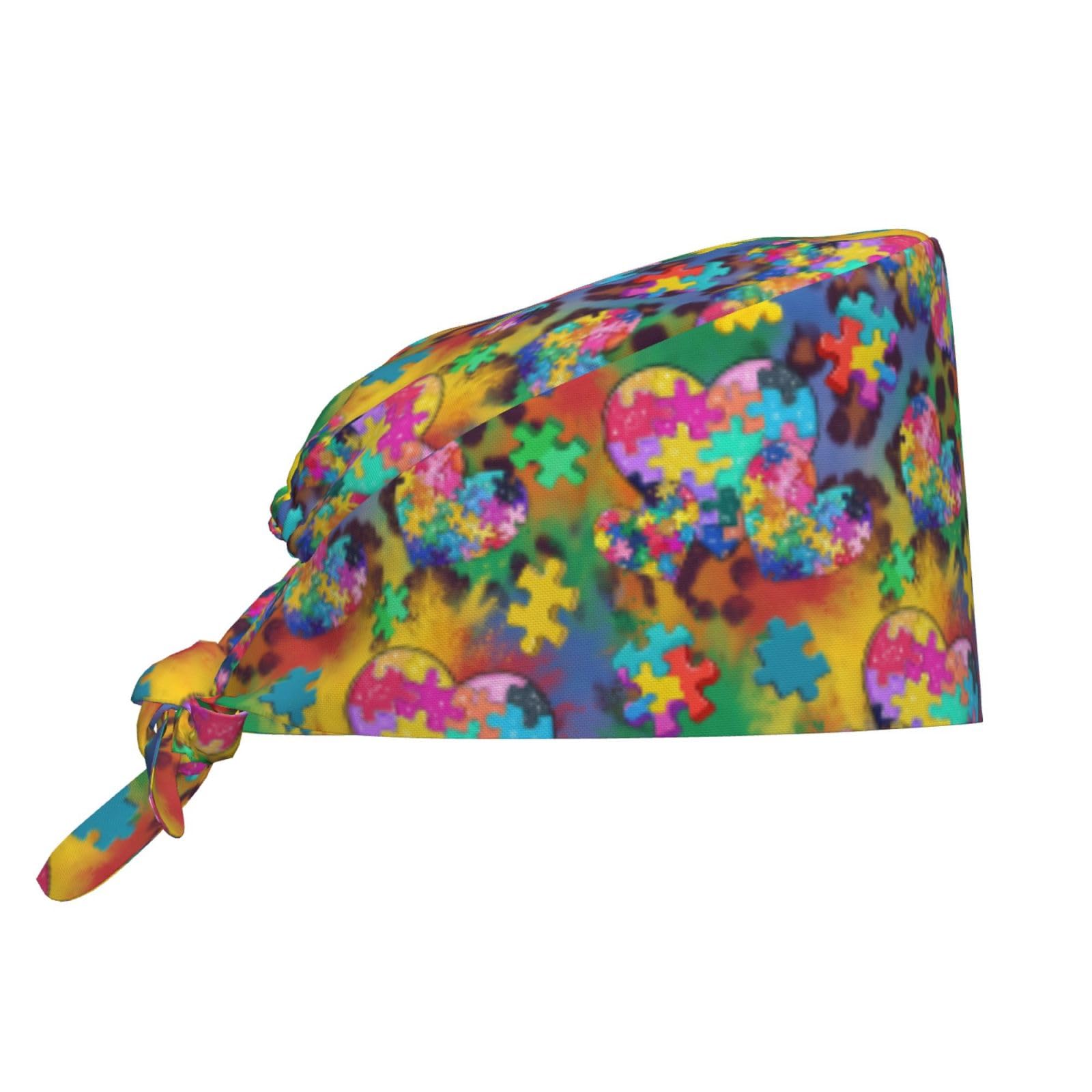 Working Cap Scrub Cap with Sweatband Adjustable Unisex Tie Back Hat for Cleaning Farm Nursing