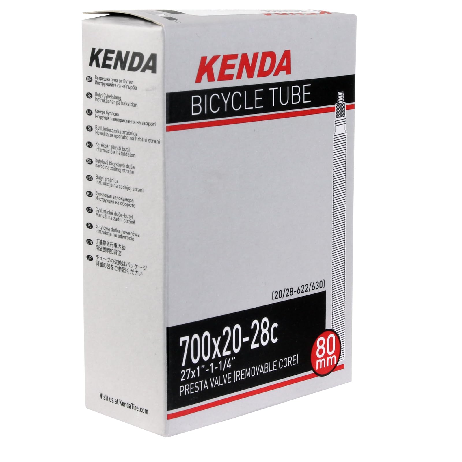 Amazon.com : KENDA Butyl Tube - 700 X 20-28C Pv/80mm Rvc 12700005