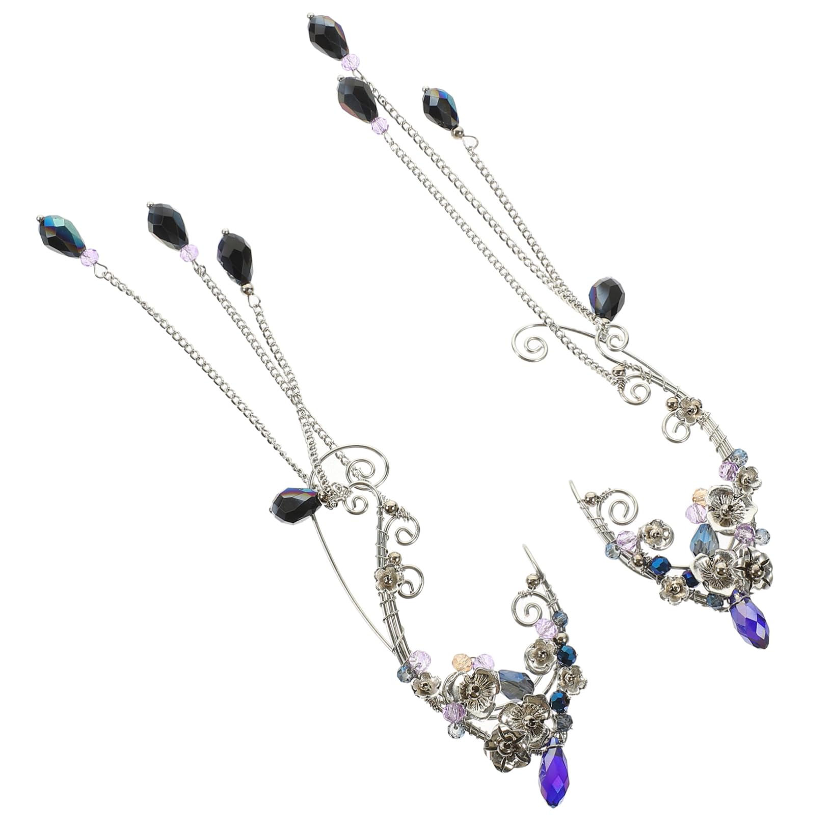 Clip per orecchie da elfo graziosi orecchini per le donne polsino con ala di perle earrings for women bow earrings polsino dell'orecchio per le donne orecchio da elfo lega