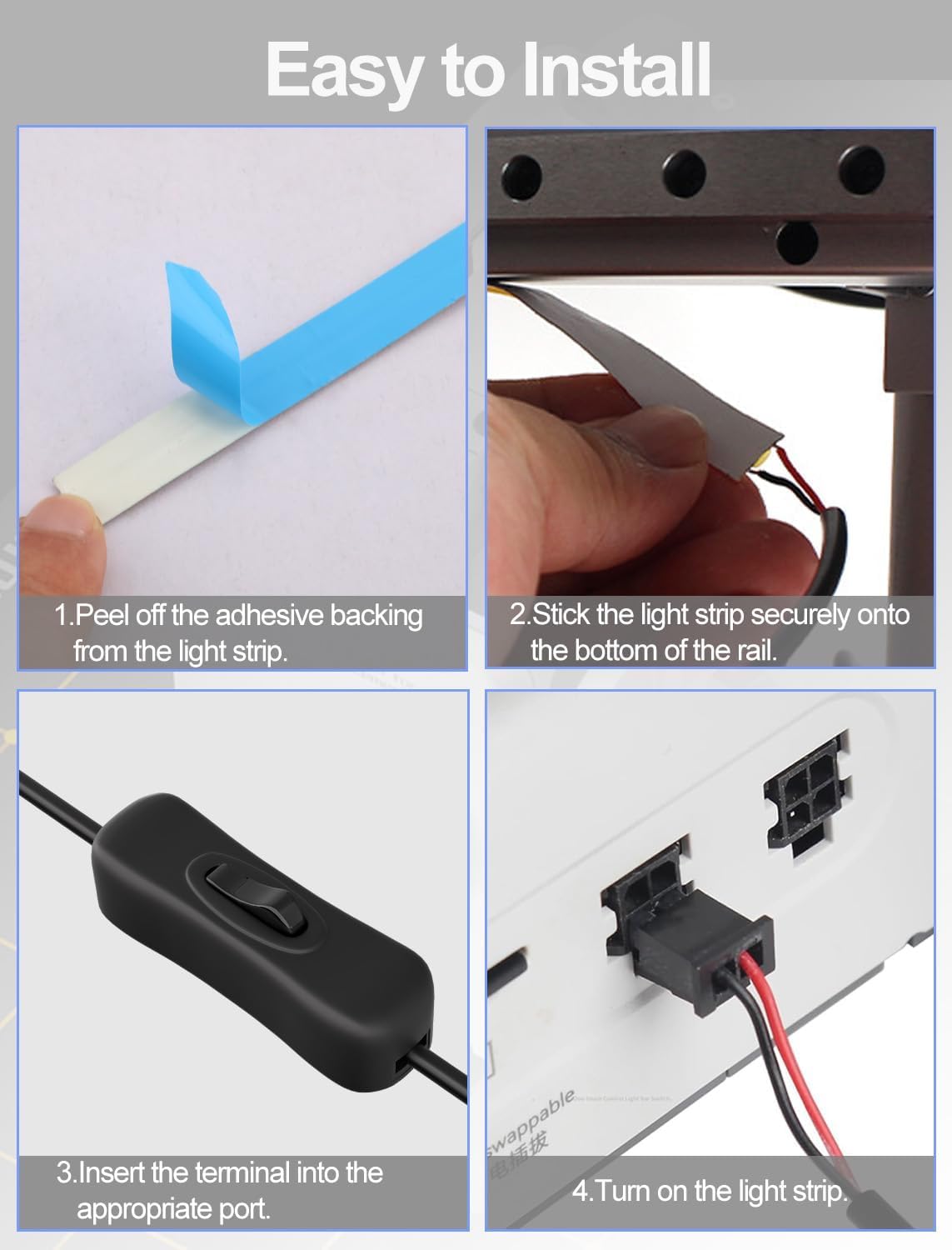 COB-Lichtleiste Für Bambu Lab A1 Mini 3D-Drucker – 24V, Mit Schalter, Einfach Zu Installieren