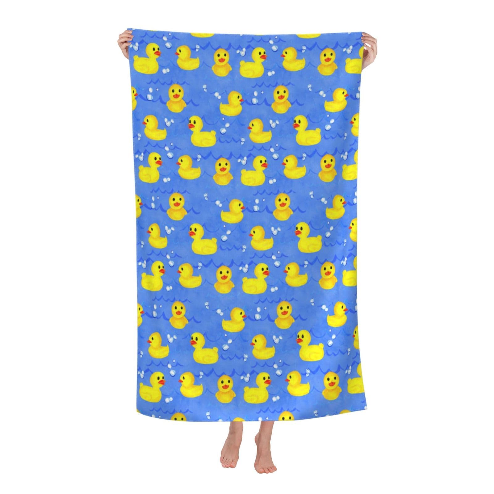 LSRCPD Beach Towel Rubber Yellow Ducks Microfiber Beach Towels Blanket Oversized Tropical Big Extra Large XL Pool Towels Quick Dry Sandproof for Women Girls Kids