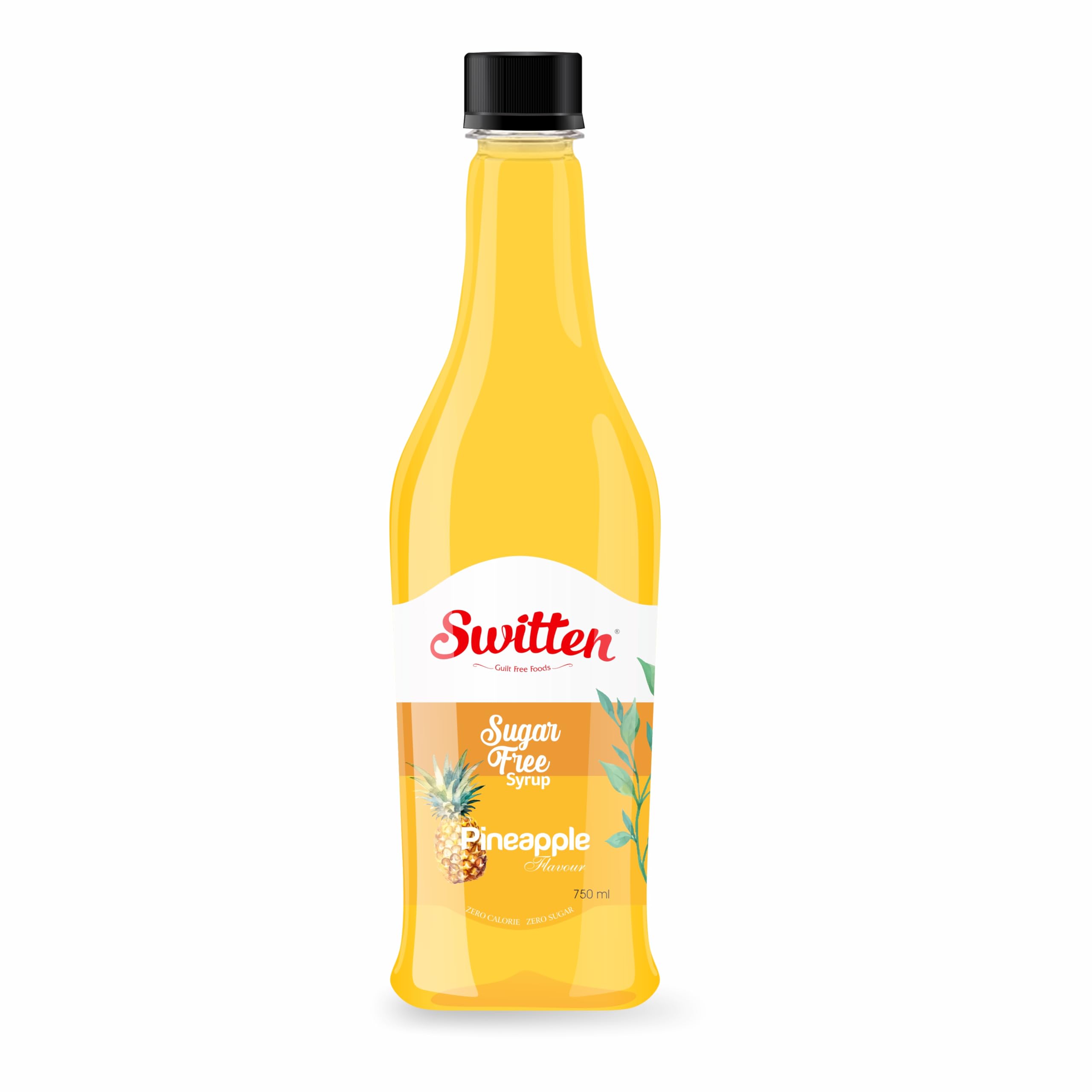 Switten Sugar Free Pineapple Syrup (750ml) I Diabetic Friendly | Concentrated Syrup | No Added Sugar | Cocktail, Mocktail, Sarbat I Keto friendly I Zero Calorie Sharbat