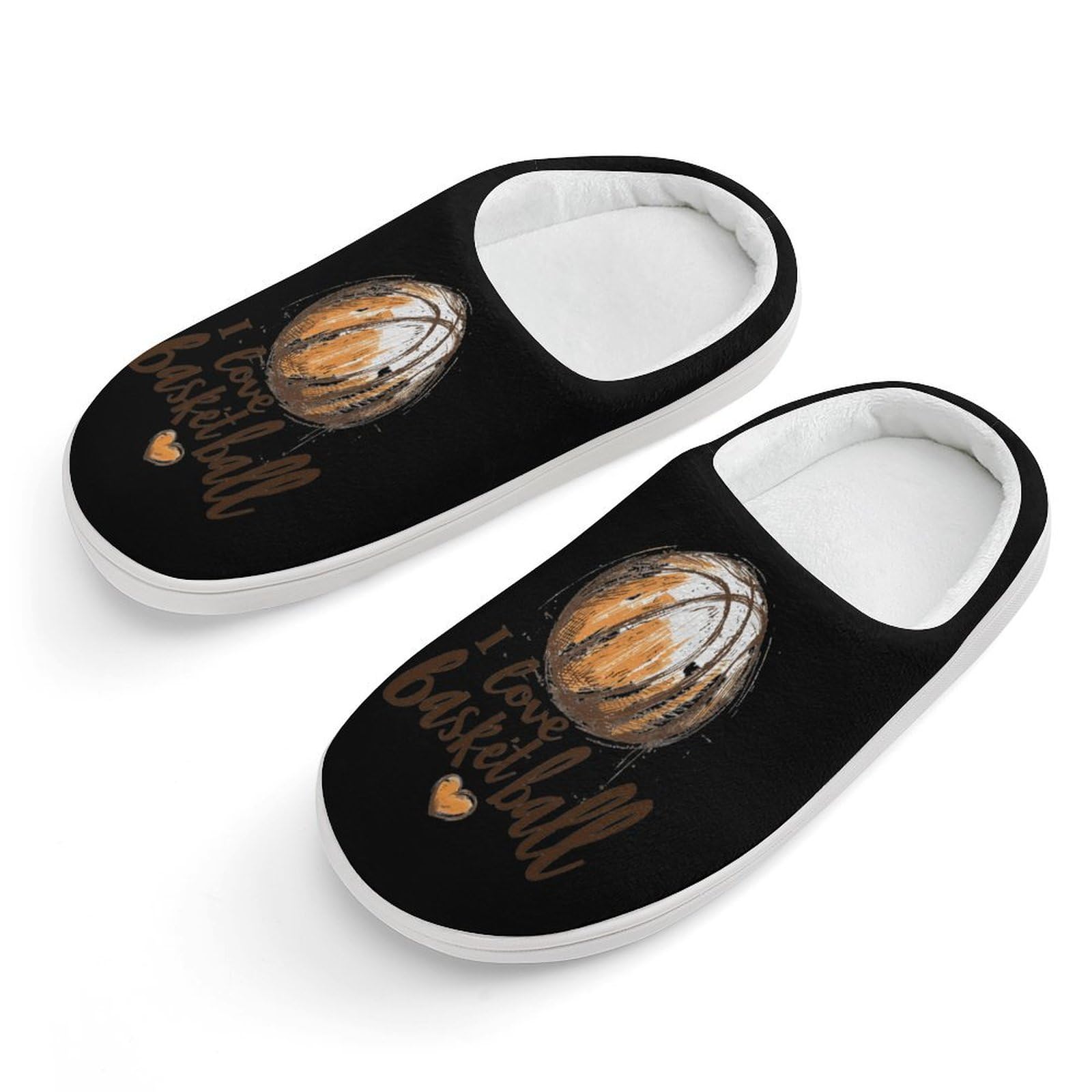 I Love Basketball Cute Cotton Slippers Anti-slip House Shoes Funny Slipper Indoor Outdoor