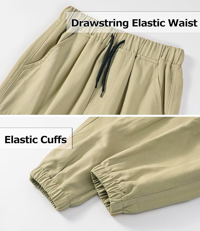 Image of ADBUCKS Boys' Cotton Cargo Joggers - Soft, Casual Pants with Pockets II Boy's Relaxed Cargo Joggers Pants for Boy