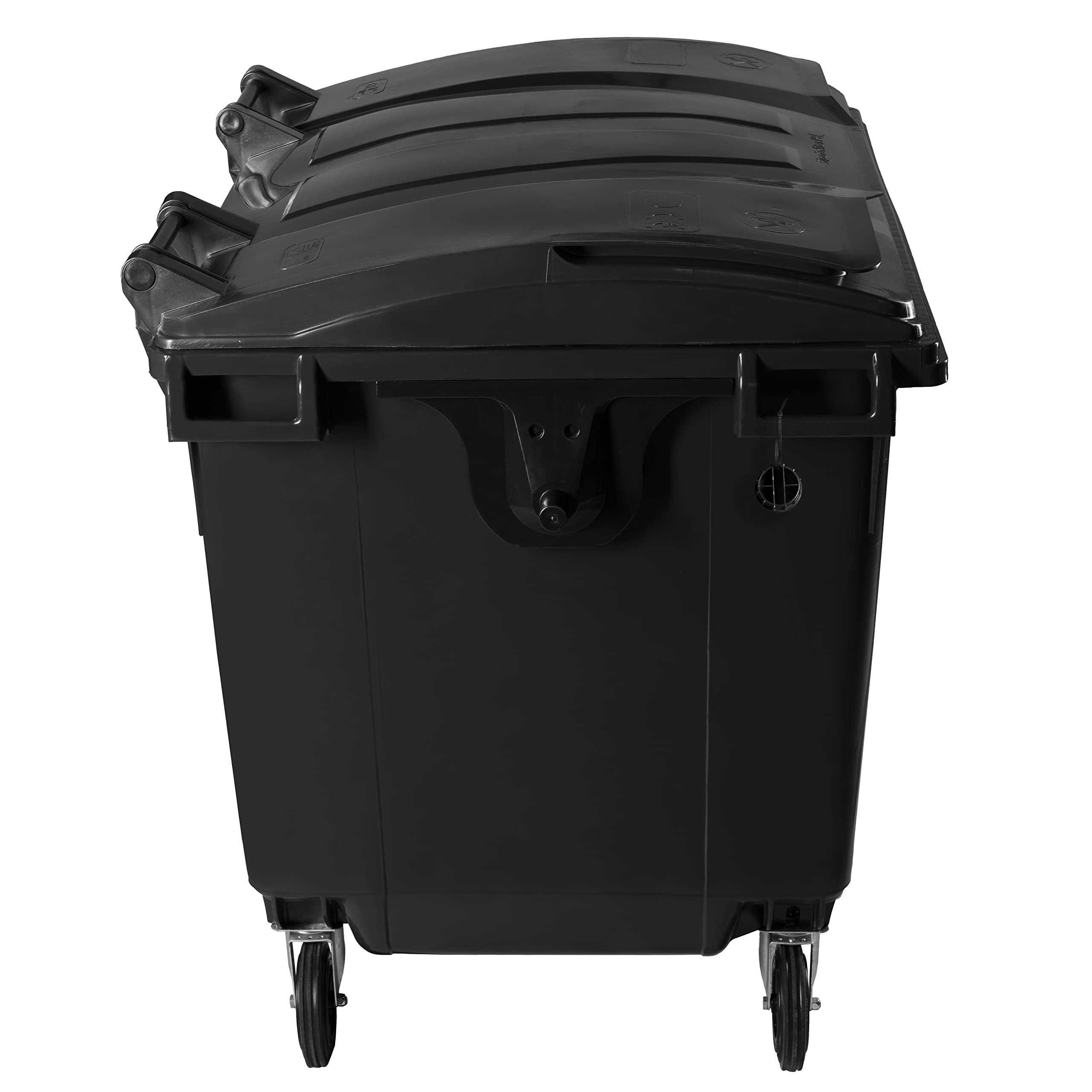 Hardwex Müllcontainer mit 4 Rädern mit Flachdeckel, Müllgroßbehälter, Abfalltonne, Mülltonne, Volumen: 1 100 Liter, Farbe: Blau, Größe: 1 344 x 1 370 x 1 070 mm