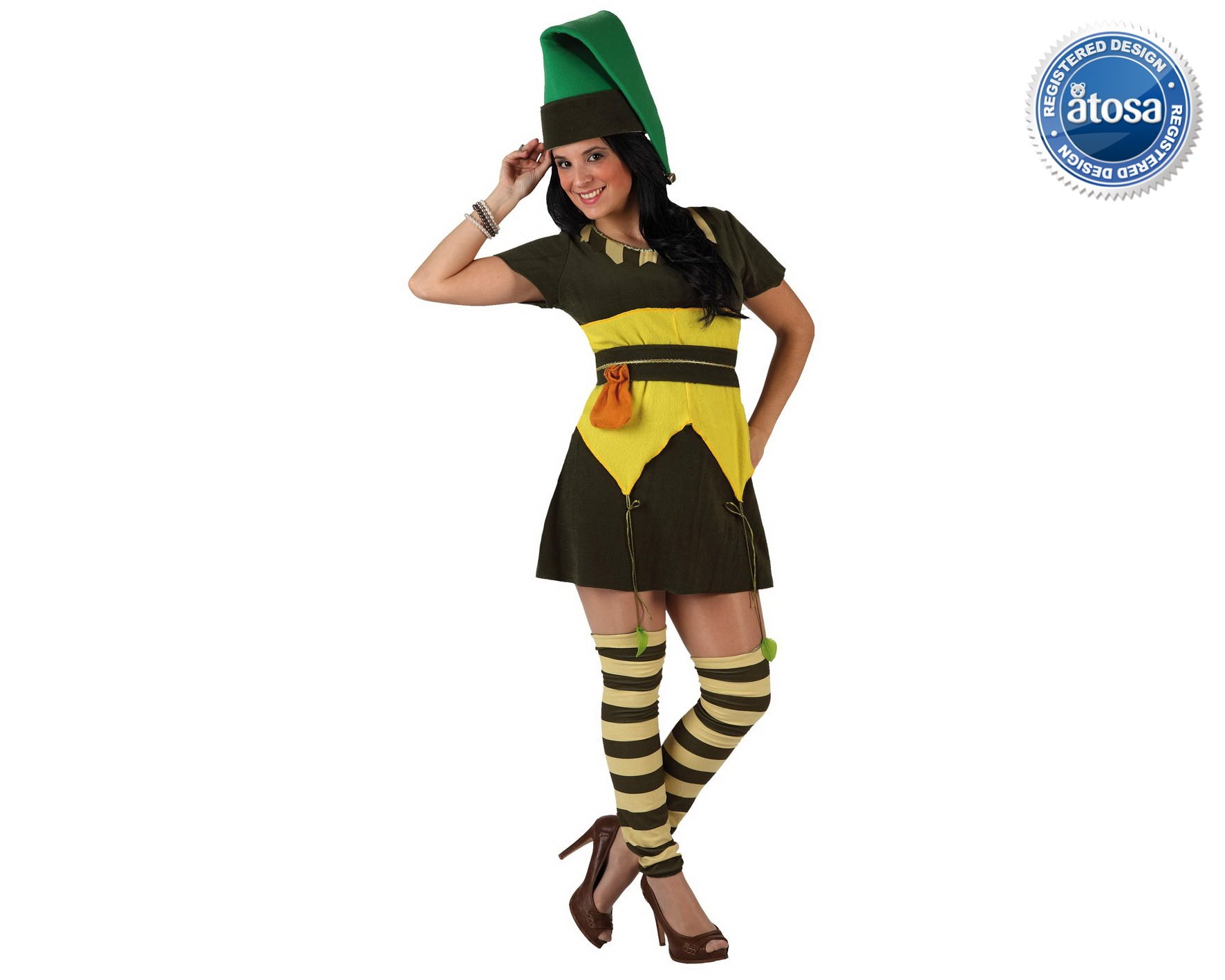 Costume Da Elfo Per Bambini Atosa - Verde, Taglia 5-6 Anni, Per Carnevale E Feste A Tema