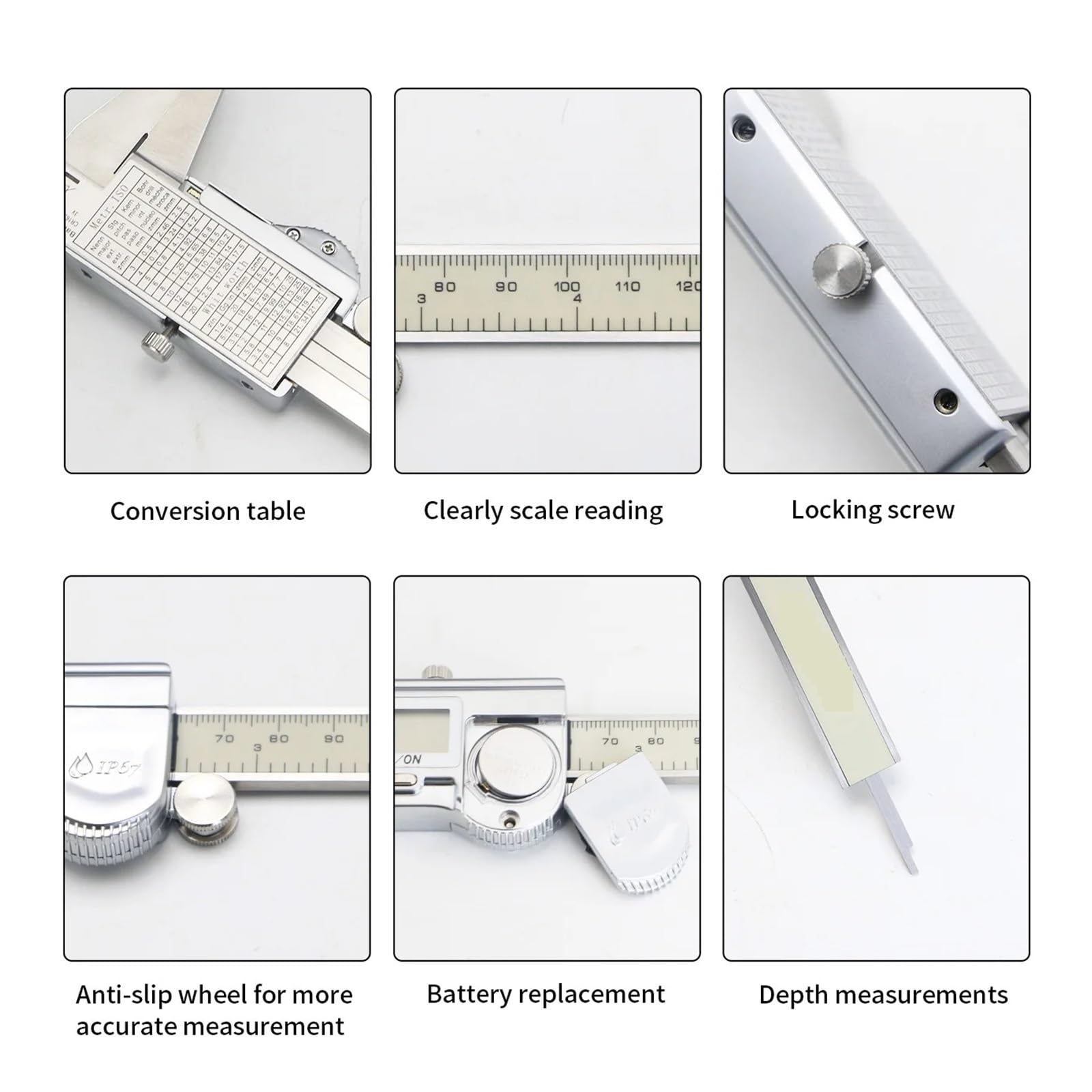 Micrómetro 150 Mm IP67 Impermeable Digital Vernier Caliper Regla Calibre Micrómetro Calibres(0-300mm)
