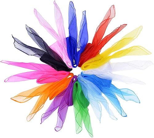 Miniatura 1 de 36 bufandas de baile malabarismo, bufanda transparente de moda para fiesta, 24 x 24 pulgadas