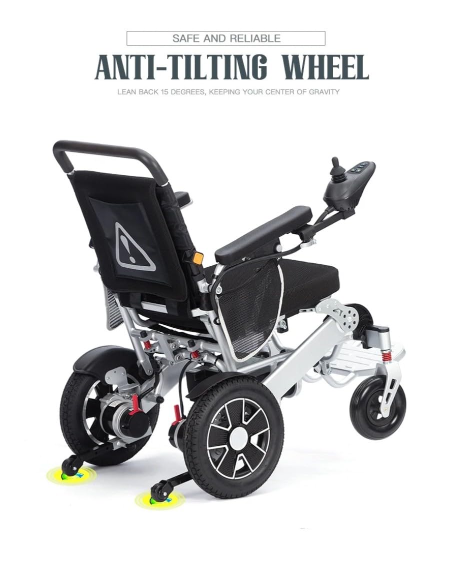 Silla de ruedas eléctrica ligera plegable, 12 Ah, hasta 150 kg, ancho del asiento 56 cm