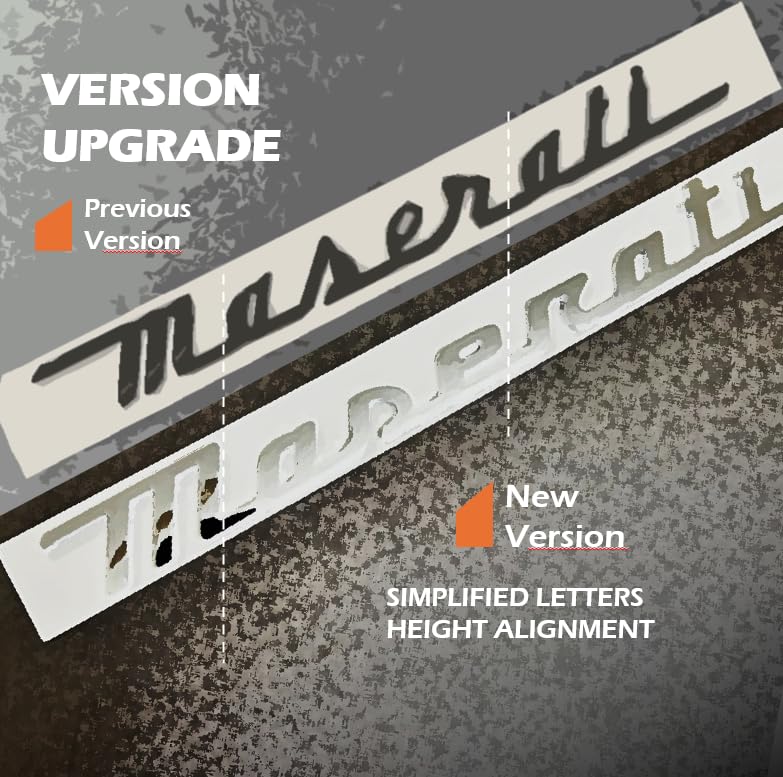 Image of Lettering Badge,Rear Trunk Nameplate Emblem Compatible with Qvattroporte,Ghiblii Series Accessories(Black)