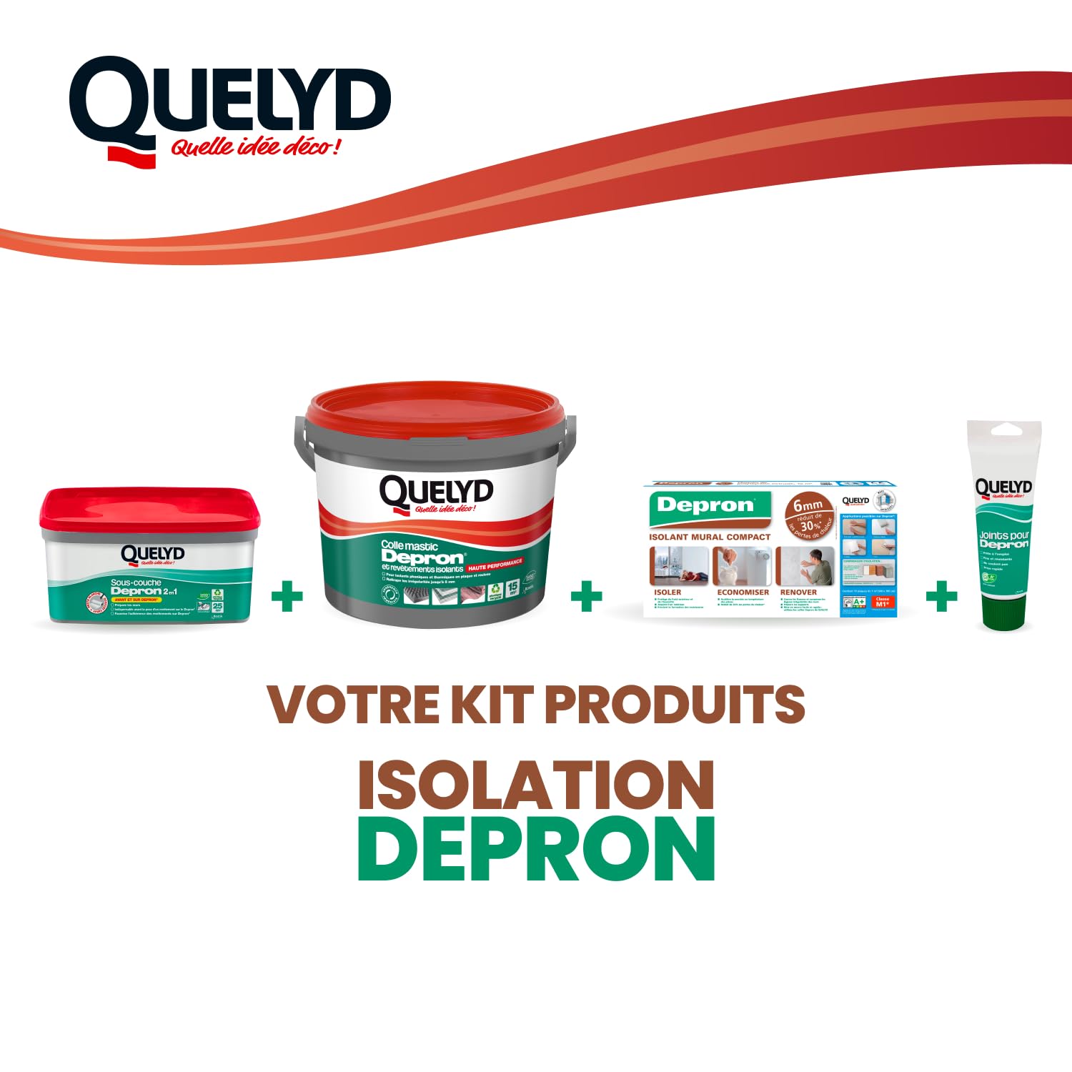 Quelyd Colle pour Plaques Depron et Matériaux Isolants - Haute Performance - Isolation Mur Et Plafonds - Colle en Pâte Prête à l'Emploi, Pot de 6 Kg