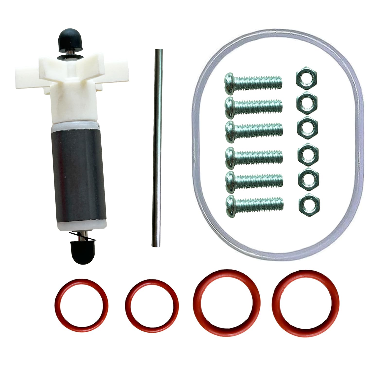 Pompe à eau chaude #P4071, 58113, E02 Kit de réparation pour Coleman pour Lay-Z-Spa w/Impeller & tiges (1 impulsion, 2 tiges en acier inoxydable, 5 joints en silicone, 1 vis)