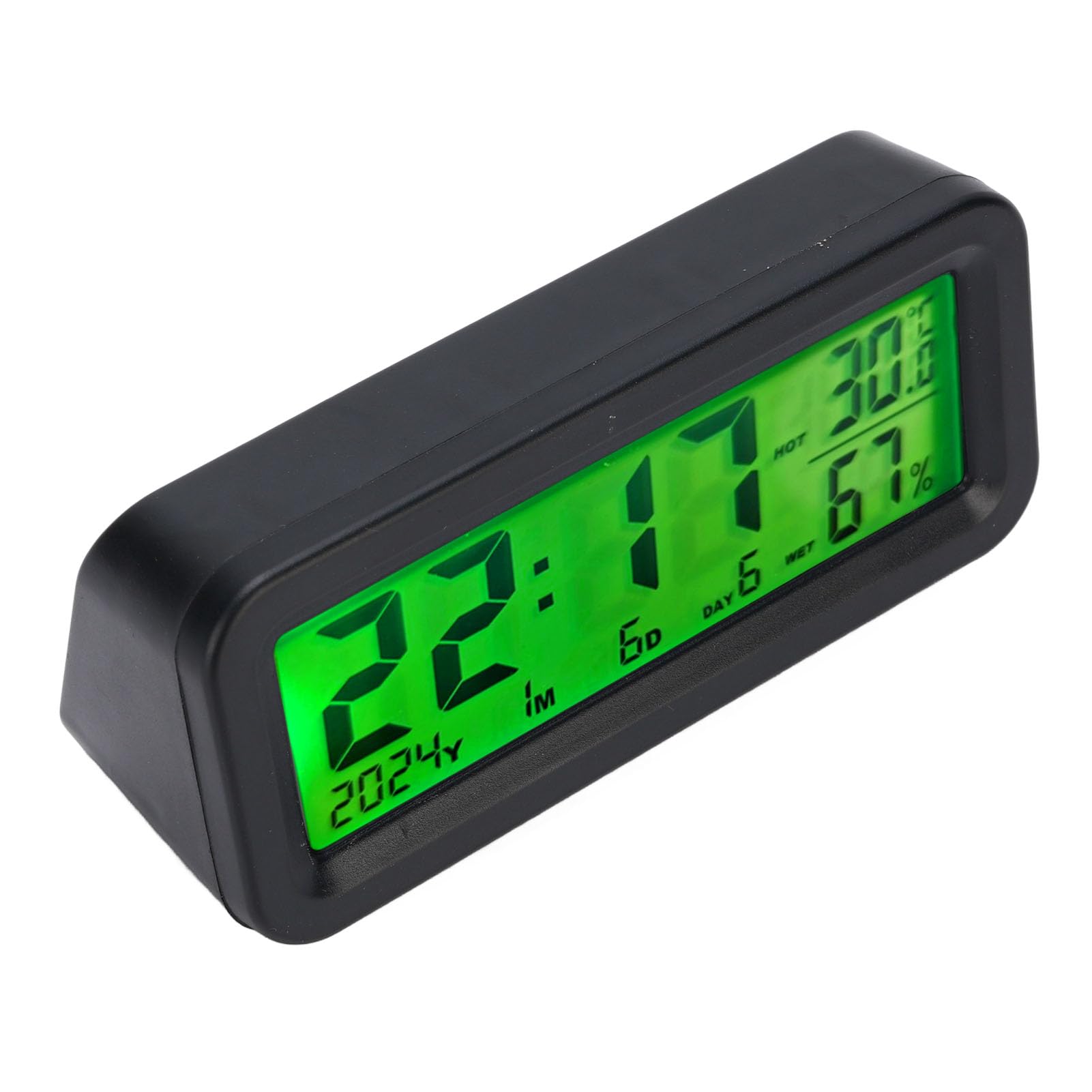 Jelquix Solar Car Dashboard Clock Automatic Night Backlight Digital Clock for Cars and Trucks ABS 3.15x1.4x1.2in