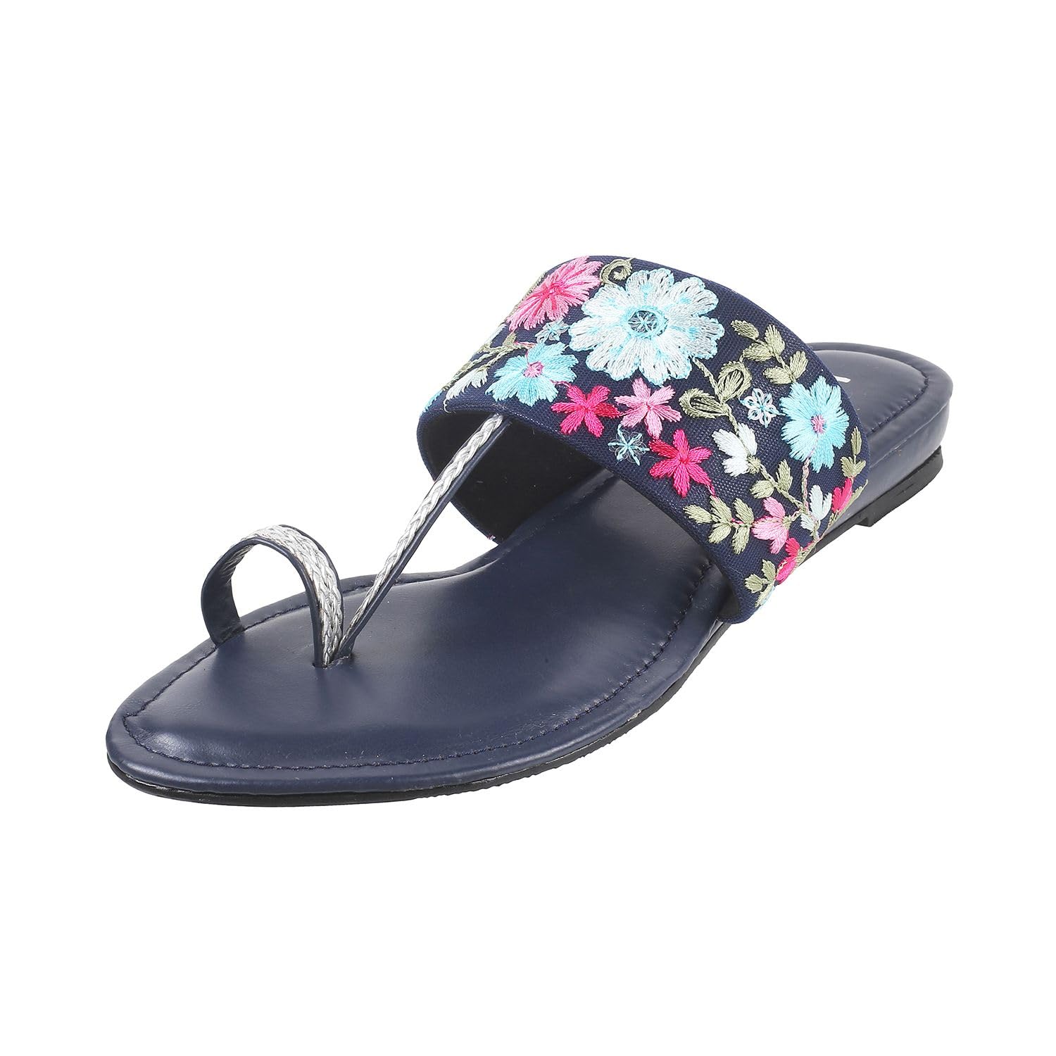 Mochi Women Blue Flat Embroidered/Ethnic Chappal UK/7 EU/40 (32-587) (B0CHQRR7VN) Amazon Price History, Amazon Price Tracker
