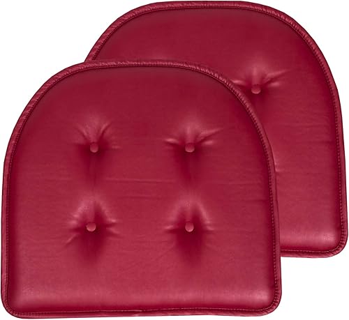 Miniatura 73 de Sweet Home Collection - Cojín de espuma viscoelástica para silla, con capitoné, parte trasera de goma antideslizante, en forma de U, de 17 x 16